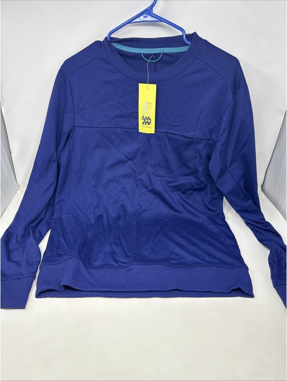 All In Motion Modern Sweatshirt Men Size Small Moisture Wicking Quick Dry Blue